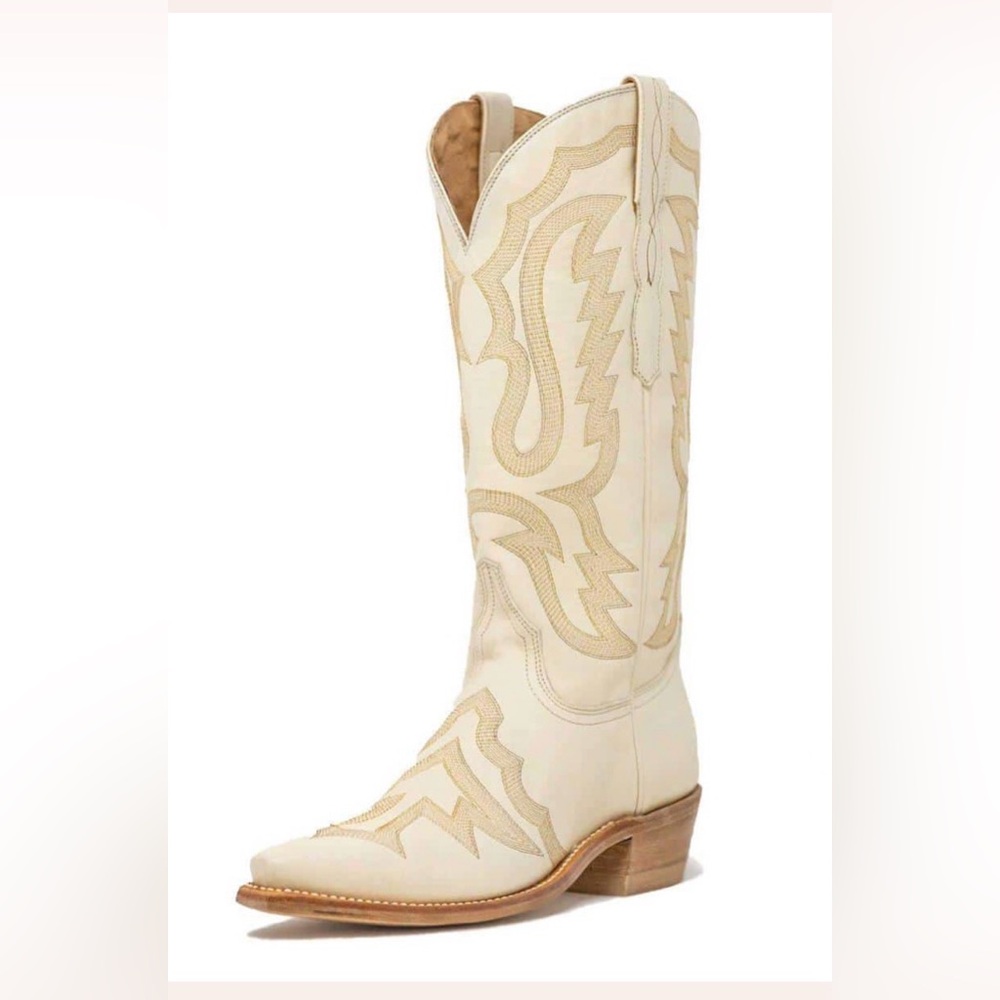 Lucchese Ivory Heeled Cowboy Boots